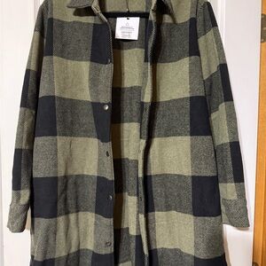 BB Dakota by Steve Madden Eldridge plaid shacket in sage